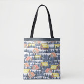 Snowy Christmas Village Pattern Tasche (Vorderseite)
