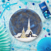 Snowy Church Weihnachtsbuch-Teller Pappteller (Party)