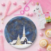 Snowy Church Weihnachtsbuch-Teller Pappteller (Party)