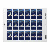 Snowy Church Weihnachtsgeschenk Tag Stickers Adressaufkleber (Vorne)