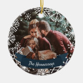 Snowy Circle | PERSONALISIERTES FOTO Keramik Ornament (Vorne)