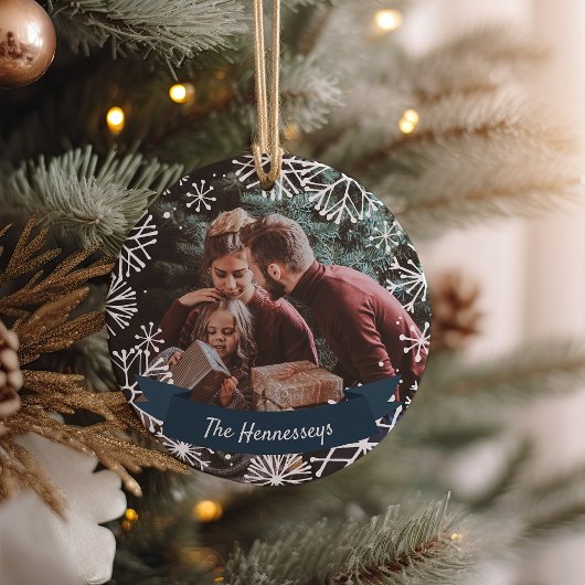 Snowy Circle | PERSONALISIERTES FOTO Keramik Ornament