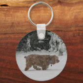 Snowy Cocker Spaniel Schlüsselanhänger (Vorderseite)