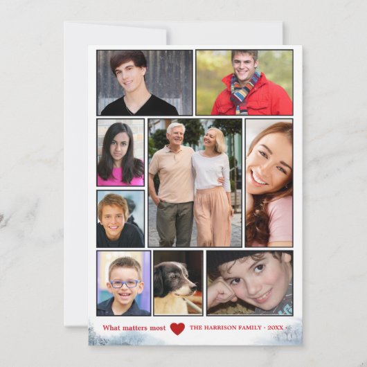 Snowy Collage Holiday Foto Card Feiertagskarte (Vorderseite)