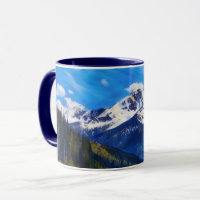 Snowy Colorado Berge und Bäume Tasse
