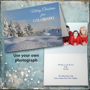 Snowy Colorado Landschaft Foto Vorlage Weihnachten