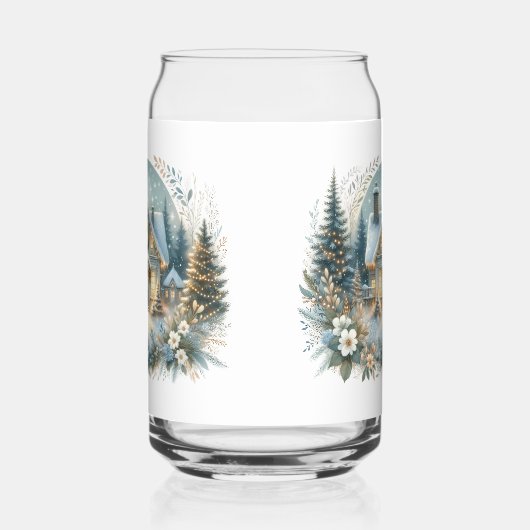 Snowy Cottage Glow Scene Dosenglas (Rechts)