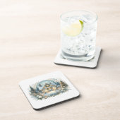 Snowy Cottage Glow Scene Getränkeuntersetzer (Rechte Seite)