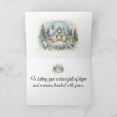 Snowy Cottage Glow Scene Karte (Innenseite)