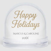 Snowy Cottage Winter Scenenery Vintage Cozy  Schneekugeln (Rückseite)