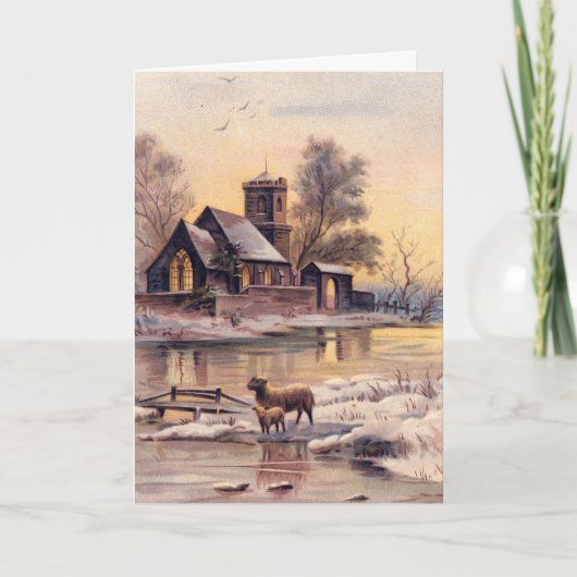 Snowy Country Village Viktorianische Weihnachtskar Karte (Vorderseite)