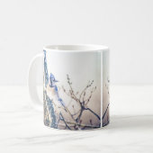 Snowy Day Blue Jay Bird Nature Kaffee Tasse (Vorderseite Links)