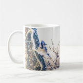 Snowy Day Blue Jay Bird Nature Kaffee Tasse (Links)