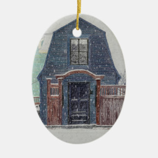 Snowy Day Keramik Ornament