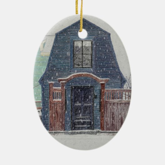 Snowy Day Keramik Ornament (Hinten)