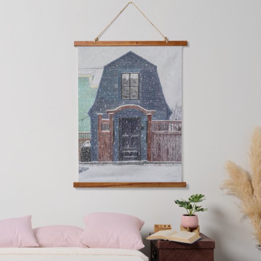 Snowy Day Wandteppich Mit Holzrahmen (Schlafzimmer)