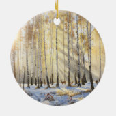Snowy Deer Birch Ornament (Hinten)