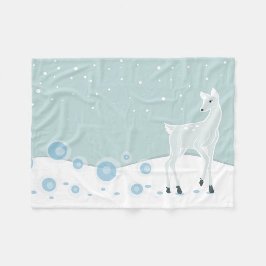 Snowy Deer Fleecedecke (Vorderseite (Horizontal))