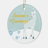 Snowy Deer Keramikornament (Links)