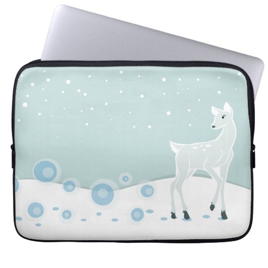 Snowy Deer Laptopschutzhülle (Vorderseite)