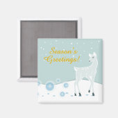 Snowy Deer Magnet (Vorderseite/Rückseite)