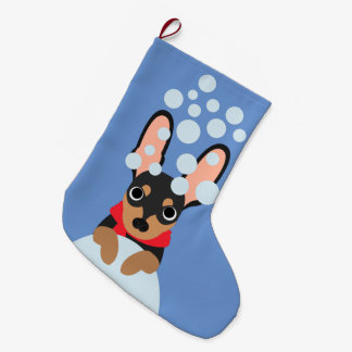 Snowy-Dobermannpinscher-WeihnachtsStrumpf Großer Weihnachtsstrumpf