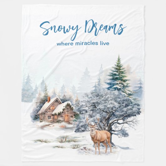 Snowy Dreams Forest Deer  Fleecedecke (Vorderseite)