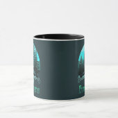 Snowy Dreams und Evergreens Retro Sunset Tasse (Zentrum)