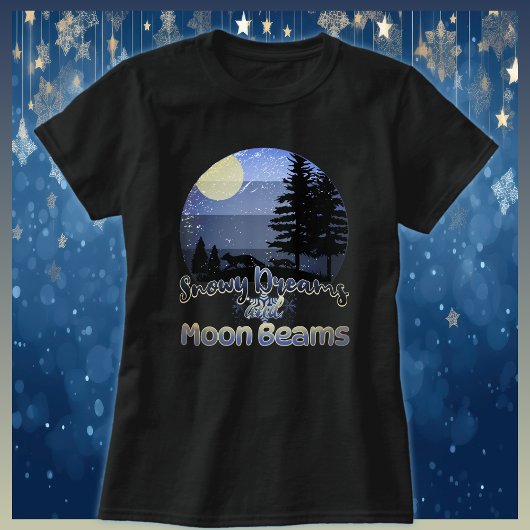 Snowy Dreams und Mondbalken Retro Sunset T-Shirt