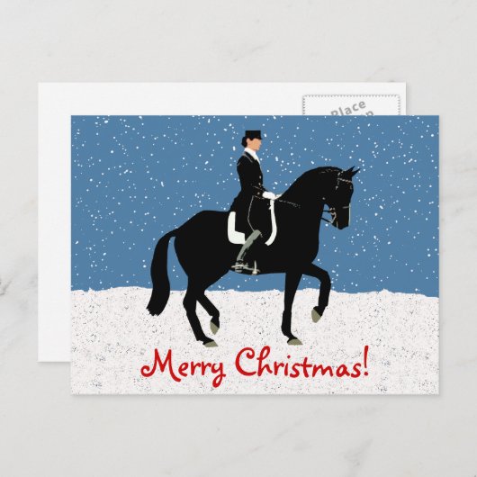 Snowy Dressage Pferd Weihnachten (Vorne/Hinten)