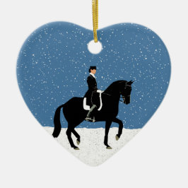 Snowy Dressage Pferd Weihnachten Keramikornament