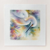 Snowy Egret 180724AREF115 - Watercolor Puzzle (Horizontal)