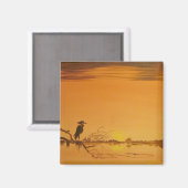 Snowy Egret bei Dusk Magnet (Vorderseite/Rückseite)