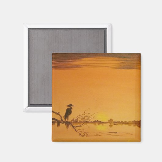 Snowy Egret bei Dusk Magnet (Vorderseite/Rückseite)