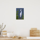 Snowy Egret bei Marsh Poster (Küche)
