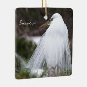 Snowy Egret Bird Ornament (Rechts)