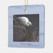 Snowy Egret Bird Photo Ornament (Links)