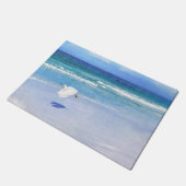 Snowy Egret Coastal Fußmatte (Schrägansicht)