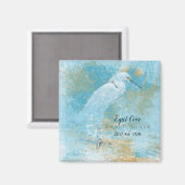 Snowy Egret Coastal Vacacation House Magnet (Vorderseite/Rückseite)