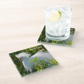 Snowy Egret Glasuntersetzer (Schrägansicht)