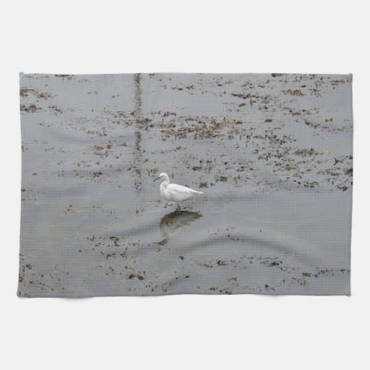 Snowy Egret Handtuch (Horizontal)