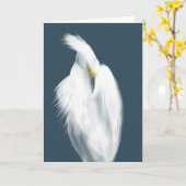 Snowy Egret Karte (Gelbe Blume)