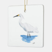 Snowy Egret Keramikornament (Links)