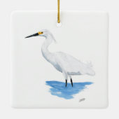 Snowy Egret Keramikornament (Rückseite)