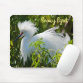 Snowy Egret Mousepad (Mit Mouse)