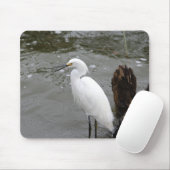Snowy Egret Mousepad (Mit Mouse)