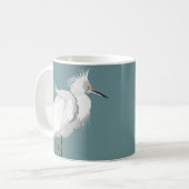 Snowy Egret on Light Aquamarin Kaffeetasse (Vorderseite Links)