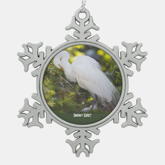 Snowy Egret Ornament (Vorderseite)