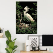 Snowy Egret Poster (Heimbüro)