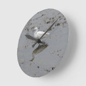 Snowy Egret Runde Wanduhr (Winkel)